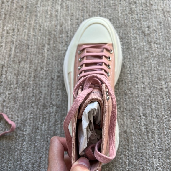 Alexander McQueen Women’s Tread Slick Boots in Pink/White - Picture 9 of 15